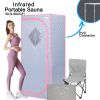 Portable Full Size Grey Infrared Sauna tent‚ÄìPersonal Home Spa, with Infrared Panels, Heating Foot Pad,Controller, Foldable Chair ,Reading light.Easy