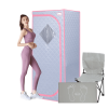 Portable Full Size Grey Infrared Sauna tent‚ÄìPersonal Home Spa, with Infrared Panels, Heating Foot Pad,Controller, Foldable Chair ,Reading light.Easy