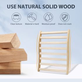 Sauna Backrest; S-Shape Canadian Natural Wood Hemlock Sauna Chair with Back;  Non-Toxic Sauna Accessories Bench