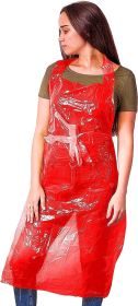 Polyethylene Aprons 28" x 46" Pack of 500 Red PE Aprons 1 mil Disposable Plastic Workwear Industrial Uniform Aprons for Men