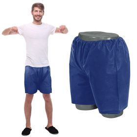 PP Disposable Shorts Unisize. Pack of 200 Dark Blue Underwear for Men with Elastic Waist; No Pockets. Non-sterile Spa Boxers Tanning; Knee Panties; Pa