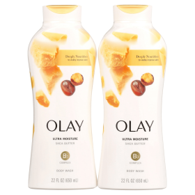 Olay Ultra Moisture Body Wash with Shea Butter, 22 fl oz, Pack of 2