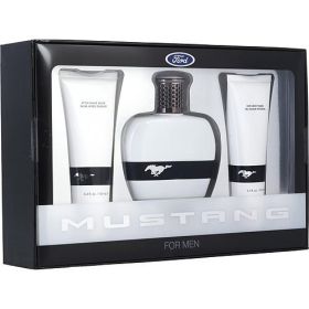FORD MUSTANG WHITE by Estee Lauder EDT SPRAY 3.4 OZ & HAIR AND BODY WASH 3.4 OZ & AFTERSHAVE BALM 3.4 OZ