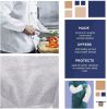 Disposable White Aprons 28" x 36". Pack of 100 Polypropylene Bibs with Waterproof Microporous Film. PPE Industrial Uniform for Men; Women. Adult Workw