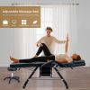 Massage Salon Tattoo Chair with Two Trays Esthetician Bed with Hydraulic Stool; Multi-Purpose 3-Section Facial Bed Table; Adjustable Beauty Barber Spa