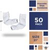Disposable White Aprons 28" x 36". Pack of 100 Polypropylene Bibs with Waterproof Microporous Film. PPE Industrial Uniform for Men; Women. Adult Workw
