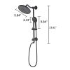 5-Setting Handheld Shower System Slide Bar Combo Rain Showerhead, Dual Shower Head Spa System