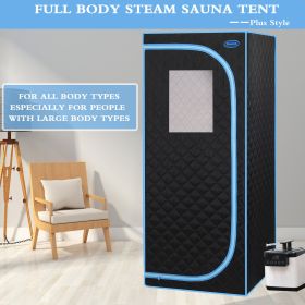 Portable Plus Type Full Size Steam Sauna tent. Spa, Detox ,Therapy and Relaxation at home.Larger Space,Stainless Steel Pipes Connector Easy to Install (Color: as pic)